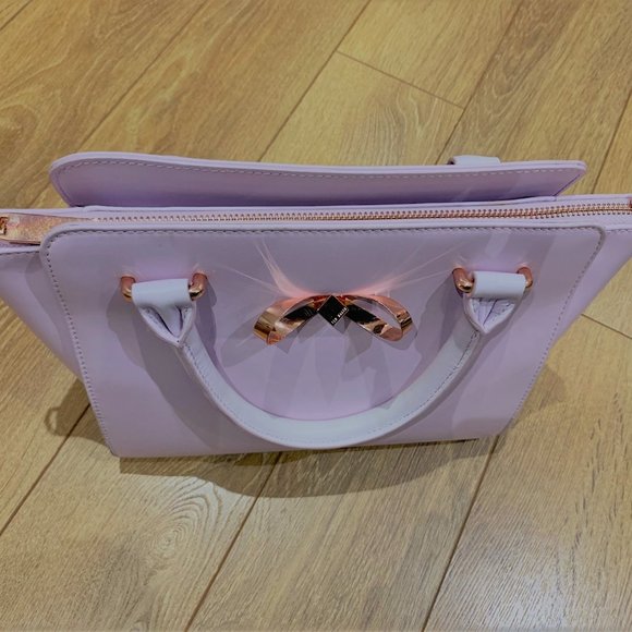 Ted Baker Pink Bow Satchel with Rose Gold Hardware - Picture 3 of 5